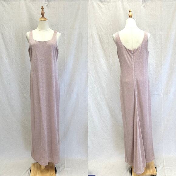 Alex Evenings formal metallic maxi sheath slinky dress & open jacket set size 12 - Picture 2 of 15